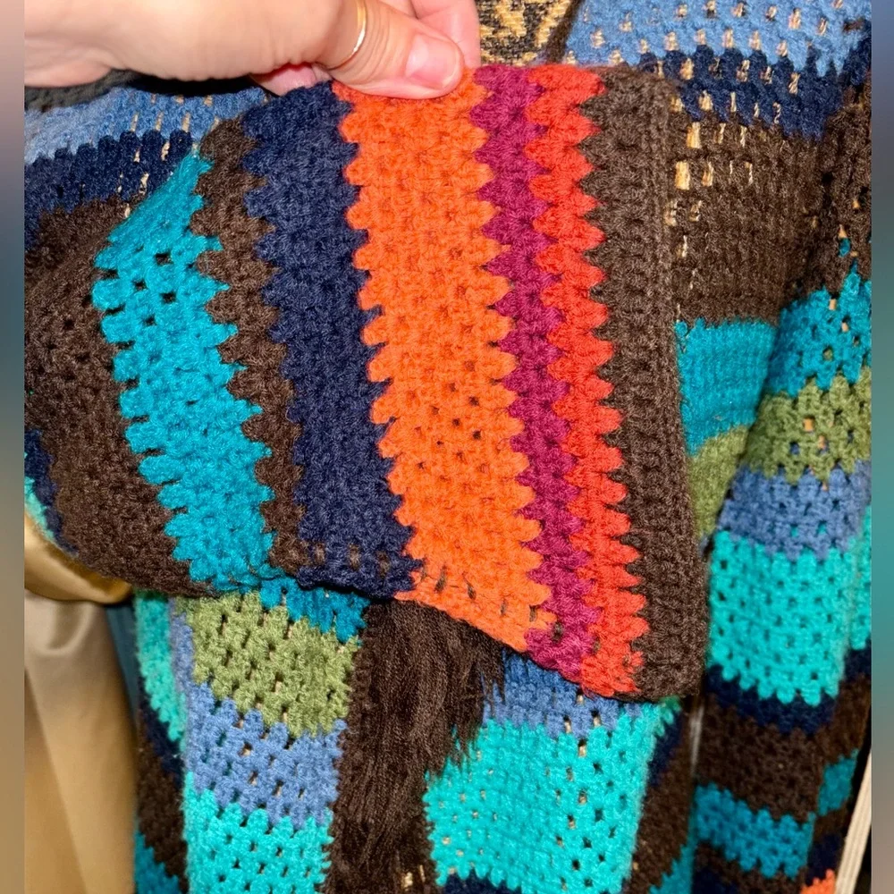 🌵WRANGLER🌵AZTEC LONG FRINGE CARDI🌵 - Picture 3 of 7